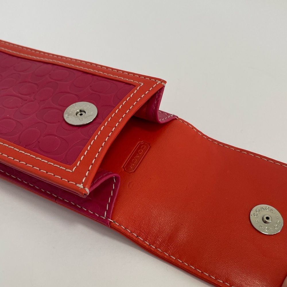 Coach Signature Embossed MultiUse Case Pink | Orange - Picture 9 of 10